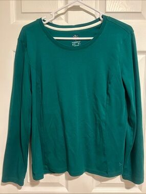 Isaac Mizrahi Live Essentials Long-Sleeve Women’s Top in Teal size Medium